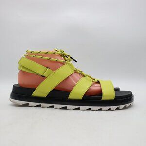 Sorel Roaming Lace Sport Sandals Women's Size 12 Green Yellow Casual Shoes